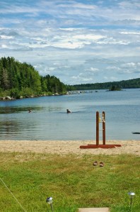 Swimming in the lake, 'ladder golf' on the beach