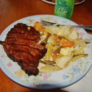 Steaks off the grill & Hodge-Podge with market veggies