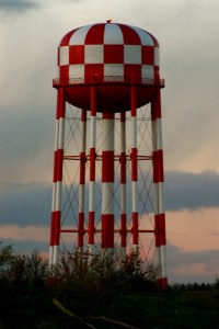 (unknown water tower as a visual)