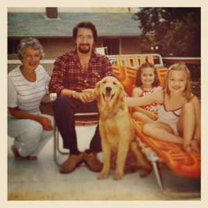 Nana, Uncle , Sis & me with Gunner