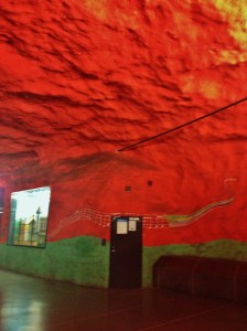 Inside Solna Centrum station